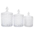 Potiches Cristal Wolff Trio Bomboniere Lavabo Home Decoração Mesa De Sala