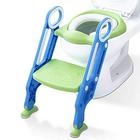 Potty Training Toilet Seat com escada de fezes para meninos e meninas criança criança cadeira de assento de assento de treinamento com alças acolchoado assento não-deslizamento wide step (azul verde)