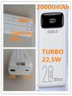 Power bank 20000mAh turbo 22,5w carregador Portátil-branco