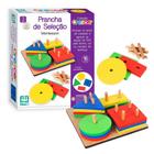 Prancha De Seleção Geométrica Montessori Mdf Eva Brinquedo Pedagógico Educativo Encaixe Formas Geomé