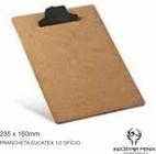 Prancheta mdf madeira 1/2 oficio a5 garra plastica leve 5032