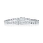 Prata Esterlina 4mm Prong-Set Round CZ Tennis Bracelet, 7.5