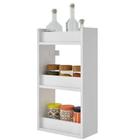 Prateleira de Cozinha Branco Decorativa em mdf Porta Tempero 60cm