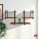 Prateleira Estilo Industrial Suspensa Design Contemporâneo e Elegante Com Ferro e Madeira