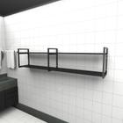 Prateleira industrial banheiro aço cor preto 180x30x40cm (C)x(L)x(A) cor mdf preto modelo ind40pb