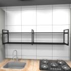 Prateleira industrial cozinha aço cor preto 180x30x40cm (C)x(L)x(A) cor mdf preto modelo ind40pc - E-nichos