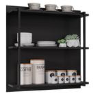 Prateleira Industrial Nina MDP 3 Andares Preto - Belliv Decor