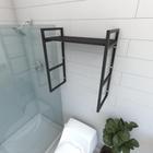 Prateleira industrial para banheiro aço cor preto prateleiras 30 cm cor preto modelo ind15pb