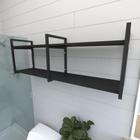 Prateleira industrial para banheiro aço cor preto prateleiras 30cm cor preto modelo ind04pb