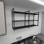 Prateleira industrial para cozinha aço cor preto prateleiras 30cm cor preto modelo ind11pc