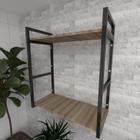 Prateleira industrial para Sala aço preto prateleiras 30 cm cor amadeirado escuro modelo ind10aesl