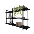 Prateleira industrial sala estar estante nicho parede mdf suspensa pratileira ferro preto