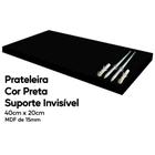 Prateleira Preta de Mdf 40x20 Suporte Invisível Decoração