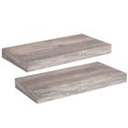 Prateleiras flutuantes Conjunto de prateleiras de parede HOOBRO Greige de 2 40x20x3,8cm