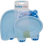 Pratinho Infantil Com Divisórias Hipopótamo Azul 14451 Buba