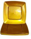 Prato Acrílico Quadrado Resistente 15cm Dourado - 10 unid