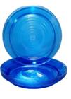 Prato Acrílico Resistente 15cm Azul Translúcido - 10 unid