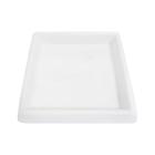 Prato Base Quadrado Vaso Planta Em Polietileno 21 Cm Branco