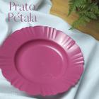 Prato Borda Pétala Plástico Colorido Kit Com 10und Para Refeições, Churrascos, Festas e Aniversários