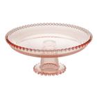 Prato Cristal Com Pé Pearl Rosa 20cm 28638 - Wolff