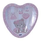 Prato de Papelão Descartável Coração Baby Ursinho Rosa Pacote com 8 Unidades Festcolor