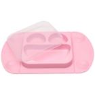 Prato De Silicone Portátil Para Bebê Rosa Prático Mimo Style