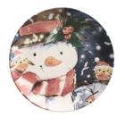 Prato de Sobremesa 20,5cm Tema de Natal Unitário Coup Snowman Porto Brasil