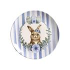 Prato de Sobremesa Temático Para Páscoa 20,5cm - Coup Bunny Blue - Porto Brasil