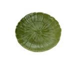 Prato decorativo cerâmica banana leaf verde 24,5x3cm lyor