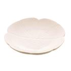 PRATO DECORATIVO DE CERÂMICA BANANA LEAF BRANCO UND (27,5x26,5x5cm)