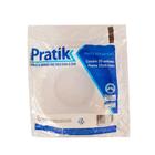 Prato Descartável Pratik Fundo Branco 15cm - 100 Embalagens com 10 Unidades