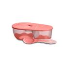 Prato Fundo Com Divisória E Colher Funny Meal Rosa Multikids Baby - BB054
