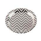 Prato Papel Biodegradável Missoni Prateado - 10 unidades - 18 cm - Silver Festas