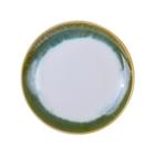 Prato para sobremesa Le Sentier em ceramica D20,7 cor branca e verde