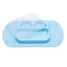 Prato Portátil De Silicone Para Bebê Azul Prático Mimo Style