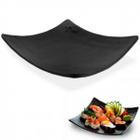 Prato Preto Oriental Sushi Quadrado 15cm Restaurante Japones - Best