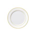 Prato raso em porcelana Germer Capri 25,5cm friso dourado