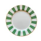 Prato Sobremesa em Cerâmica Stripe Linhas Verde 20cm - 1 un. - ALLEANZA