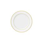 Prato sobremesa em porcelana Germer Capri 20cm friso dourado