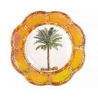 Prato Sobremesa Melamina Borda Bambu Laranja Desenho 22cm 50098 - EntreCasa