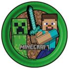 Pratos Descartáveis de Papel para Aniversário Comemoração Minecraft - 8 Unidades - Festcolor