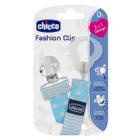 Prendedor de Chupeta Chicco Fashion Clip Azul Dupla Face