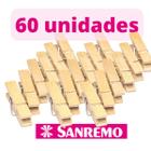 Prendedor De Roupas Pregador Madeira Pacote 60 Unidades Sanrermo - Sanremo