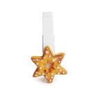 Prendedor Estrela Decoração Natal 4Cm Branco