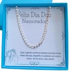 Presente dia dos namorados corrente grumet masculina de prata 925 - caixinha personalizada