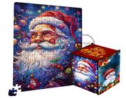 Presente Natal Kit Quebra Cabeça + Caixa em MDF Papai Noel Decoração Natalina