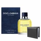 Presente Para Homem Perfume Dolce e Gabana EDT 125 ml Com Carteira Slim Dinheiro Cartao