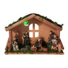 Presépio De Natal Com LED Decoração Natalino Nascimento Jesus Família Sagrada Enfeite Resistente