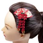 Presilha Leque Prendedor Cabelo Oriental Floral Luxo Lana G