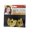 Presilhas De Cabelo acessório com Flor Dourada 6cm -Kit 2un